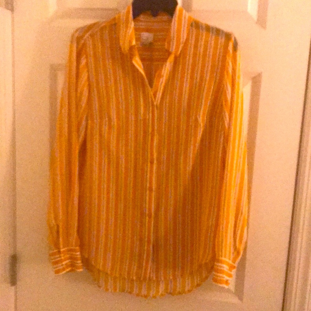 Beautiful Mustard Striped Blouse